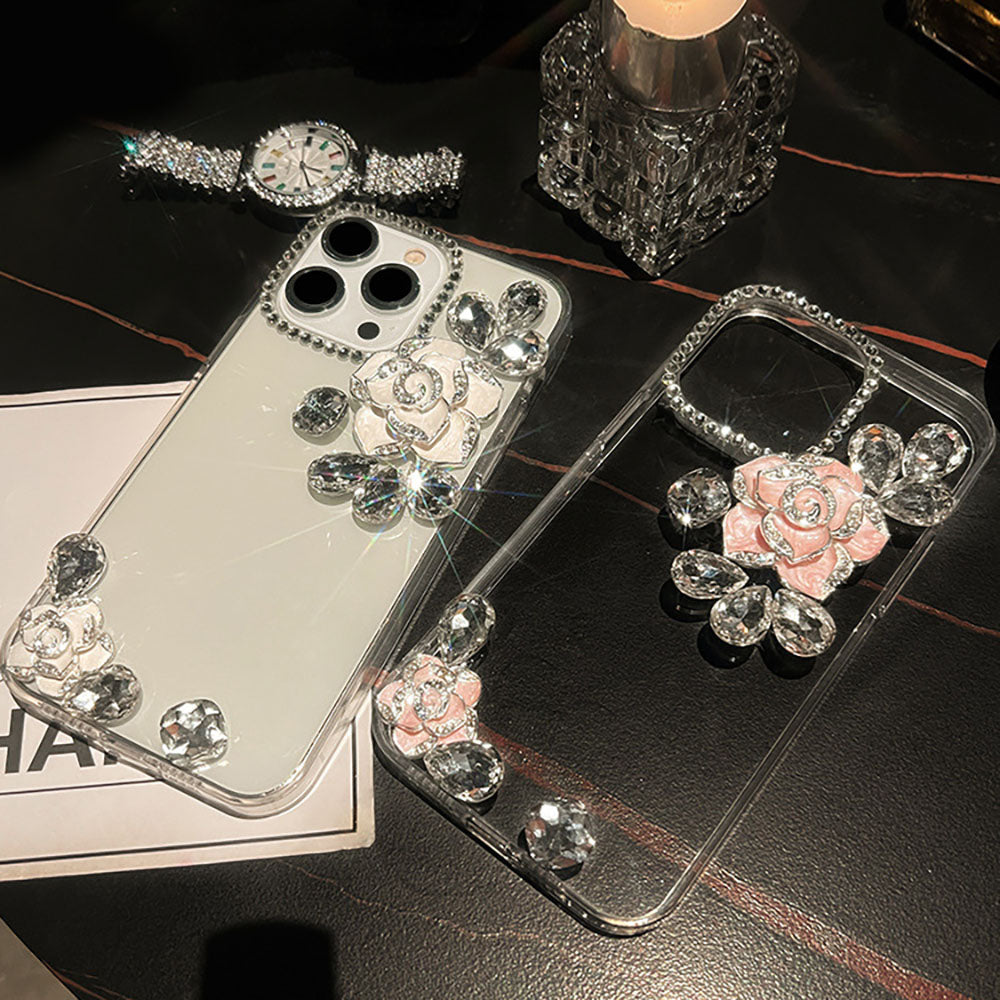 Rhinestone Camellia iPhone Case