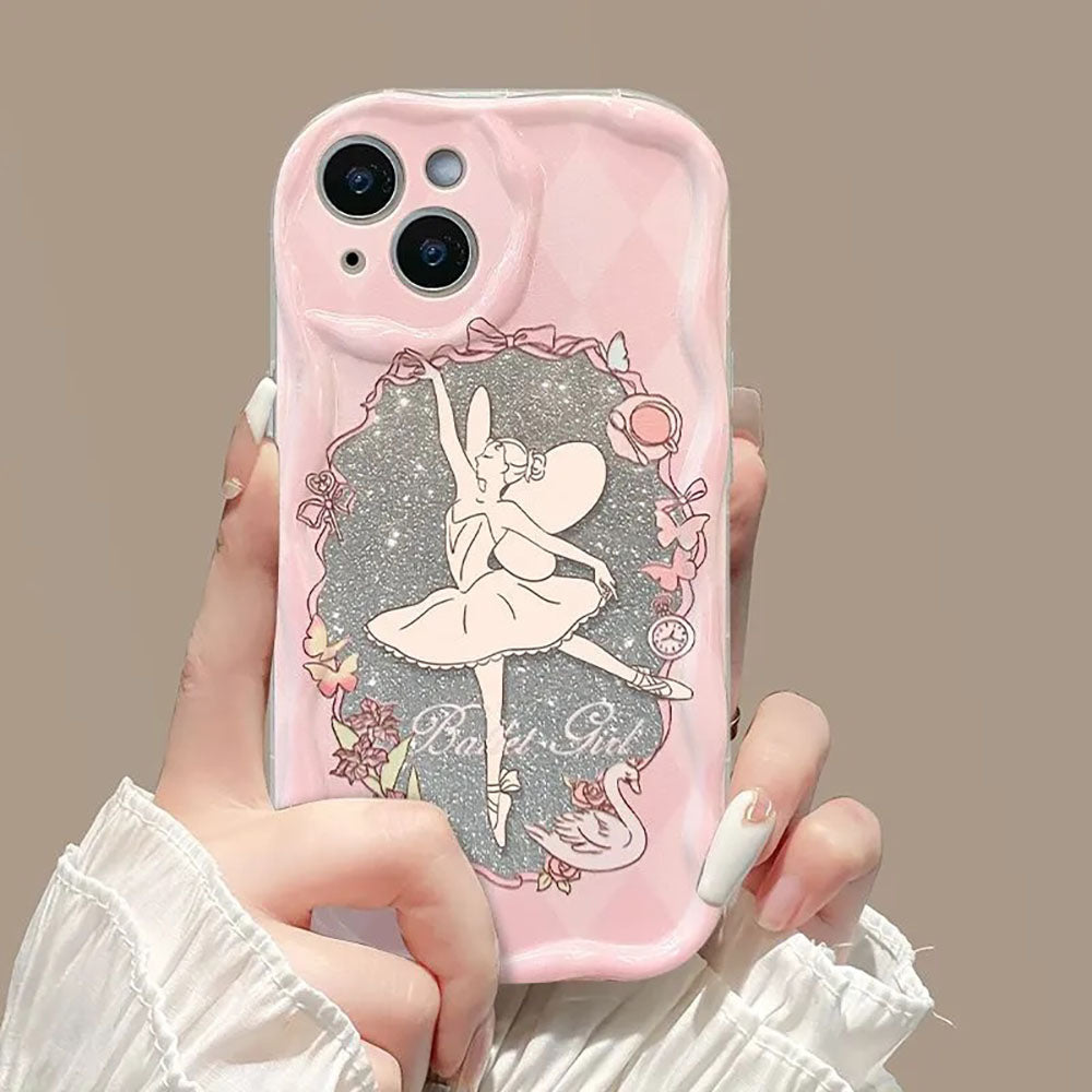 Pink Glitter Ballet Girl Bracelet iPhone Case