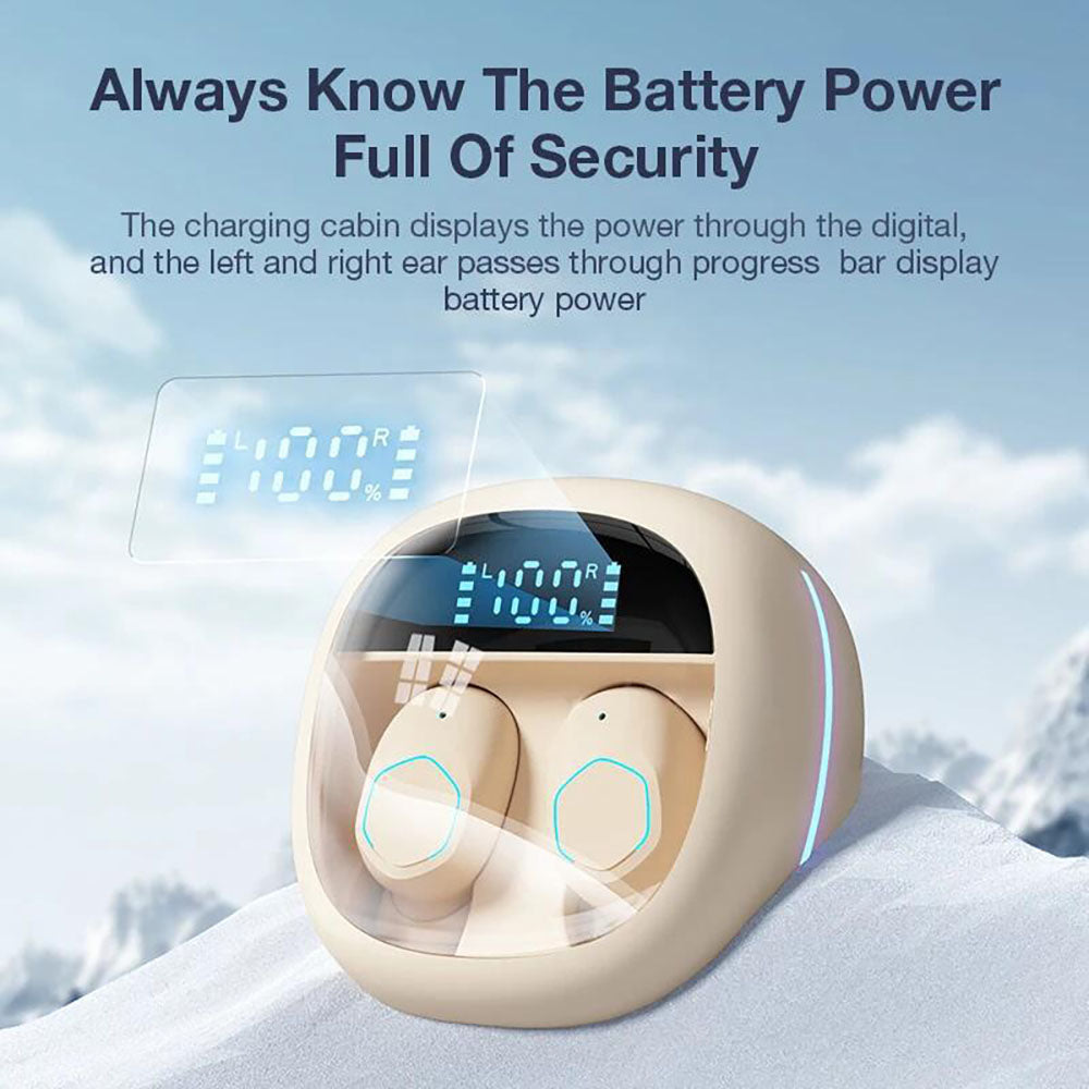 Macaron Transparent Intelligent Digital Display Noise Reduction Long Battery Life Wireless In-Ear Bluetooth Headphones