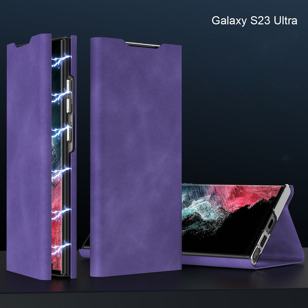 Card Holder Magnetic Anti-Fall Protective Leather Case With Pen Slot Phone Case For Samsung Galaxy - GiftJupiter