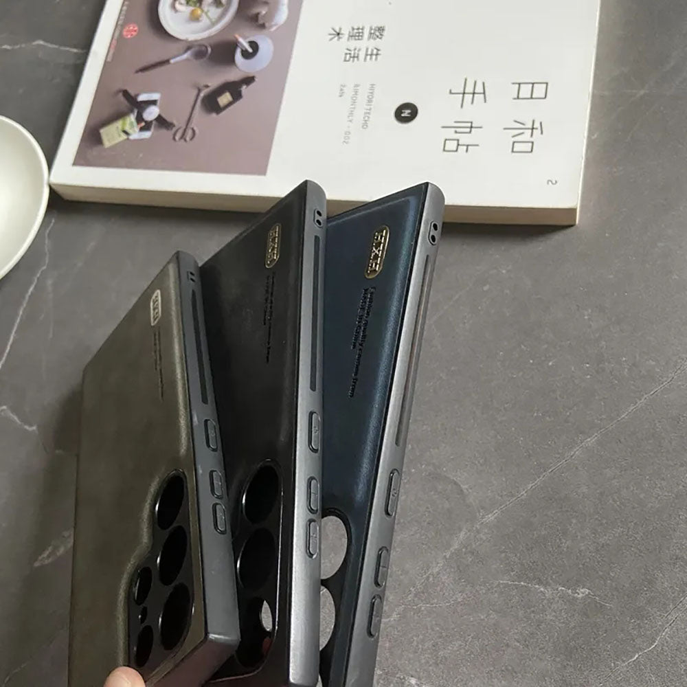 Simple Business Retro Matte Leather Phone Case For Samsung Galaxy