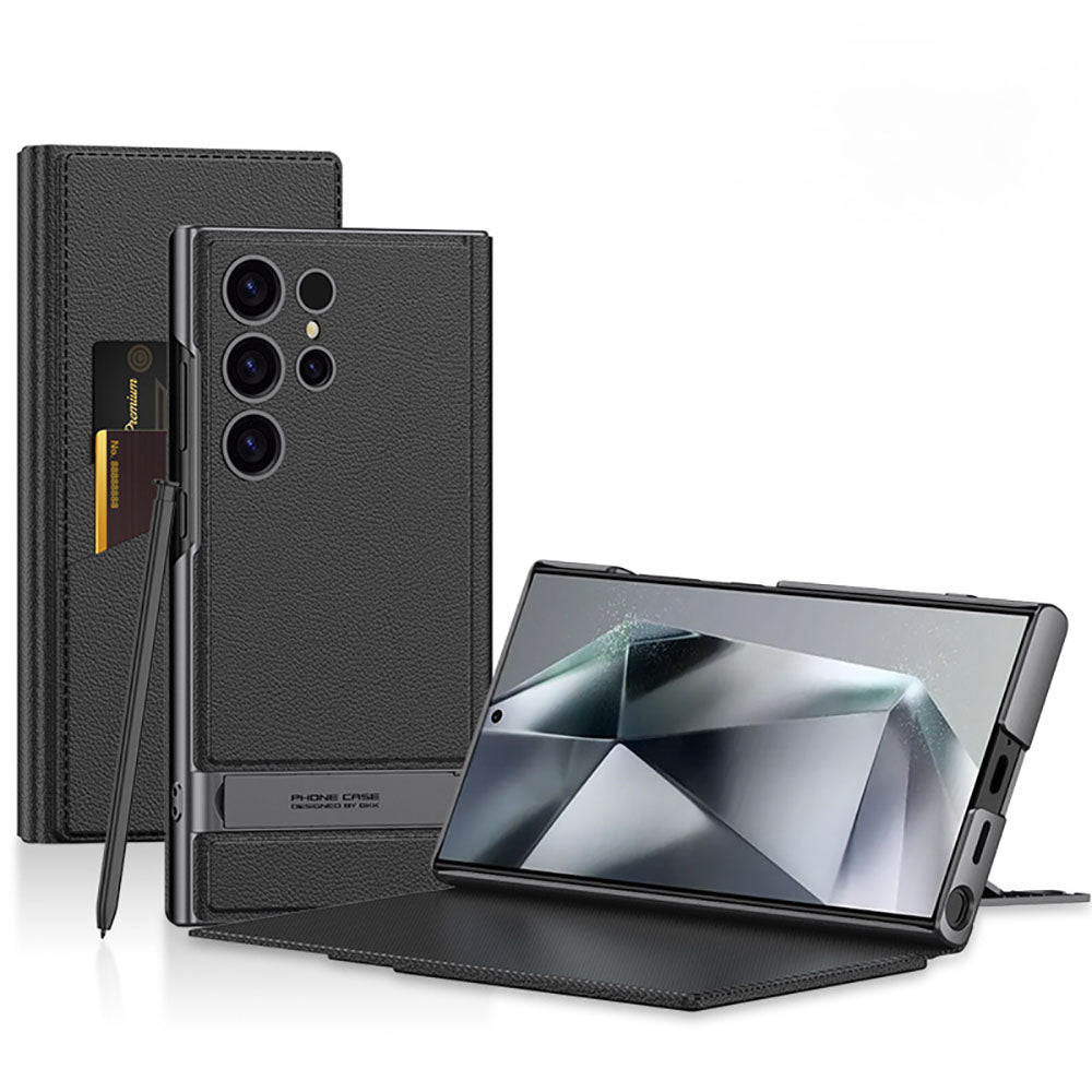 Triumph Holder Flip Leather Phone Case For Samsung Galaxy S24Ultra S23Ultra - GiftJupiter