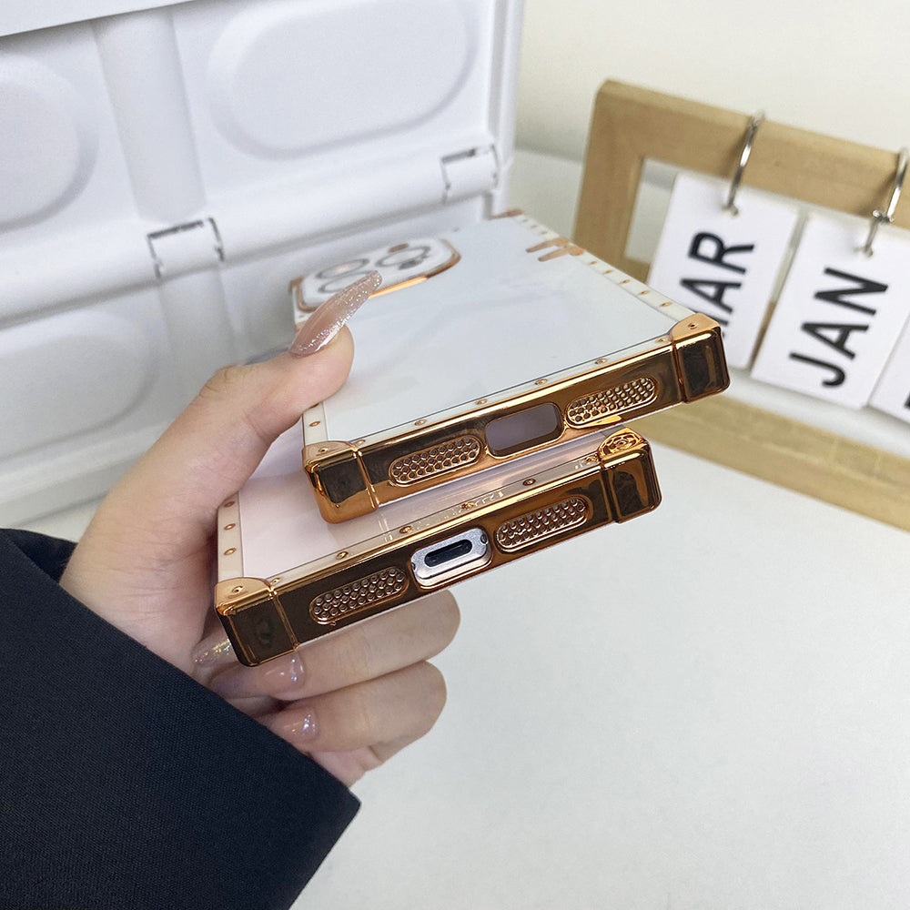 Fashionable Electroplating Colorful Square Phone Case For iPhone