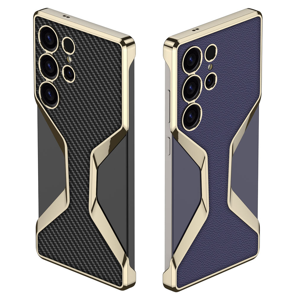 Borderless Electroplated Leather Phone Case For Samsung Galaxy