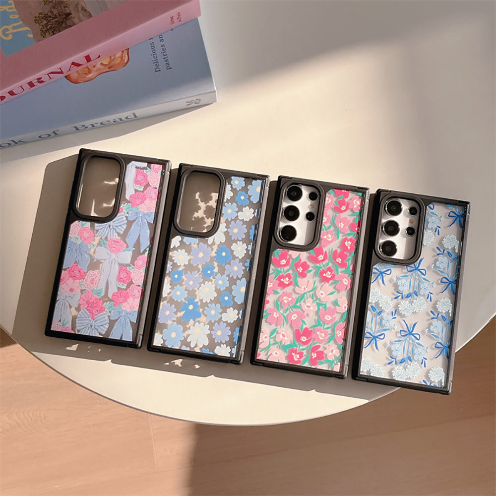 Frosted Bow Flower Phone Case For Samsung Galaxy