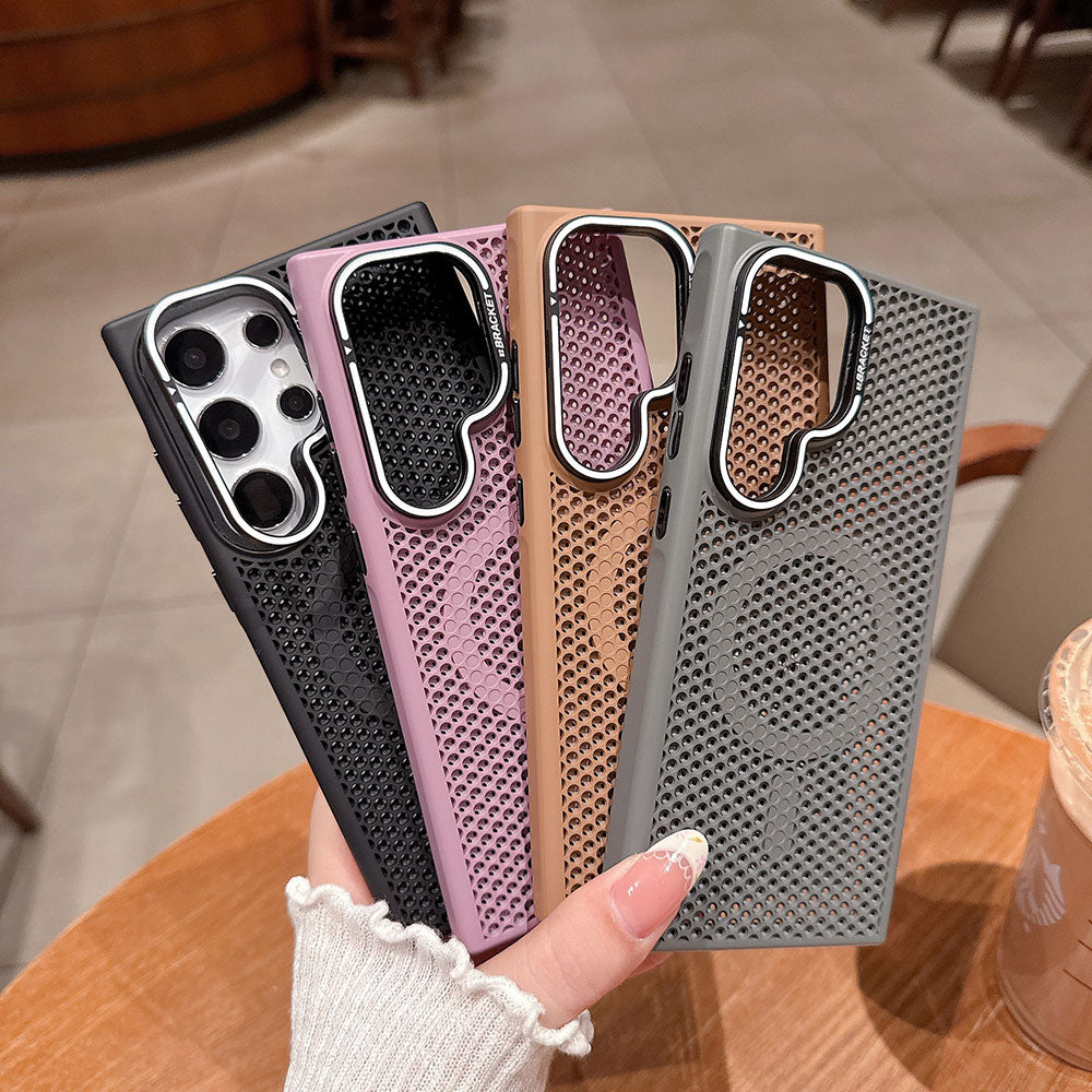 Honeycomb Mesh Heat Dissipation Magnetic Phone Case For Samsung Galaxy