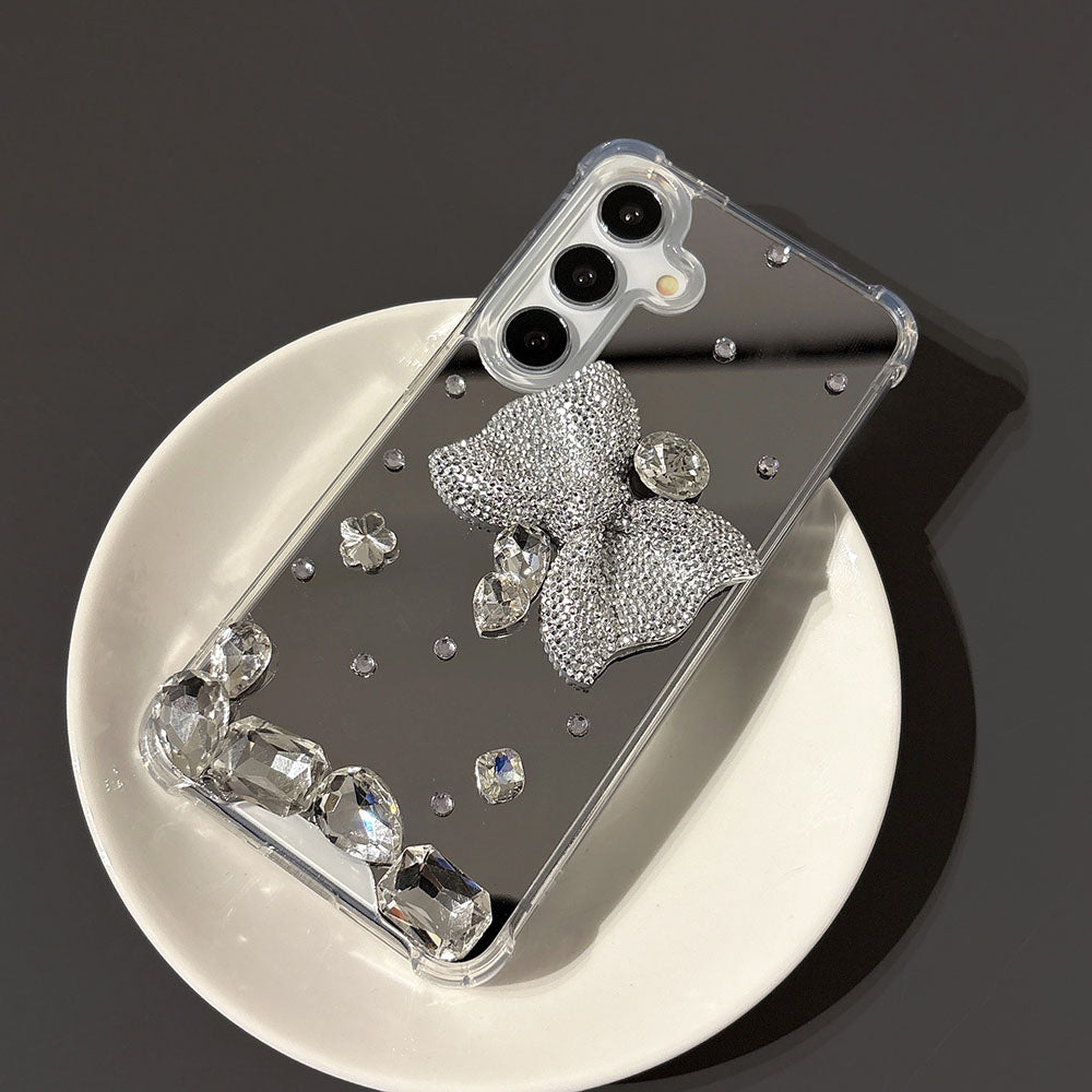 Newest Mirror Rhinestone Bow Phone Case For Samsung Galaxy