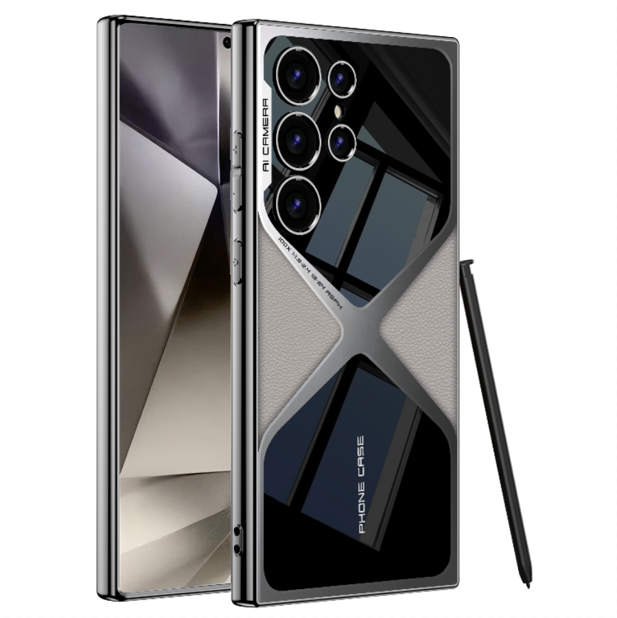 Electroplated Leather Anti-fall Protective Phone Case For Samsung Galaxy S24 S23 Ultra