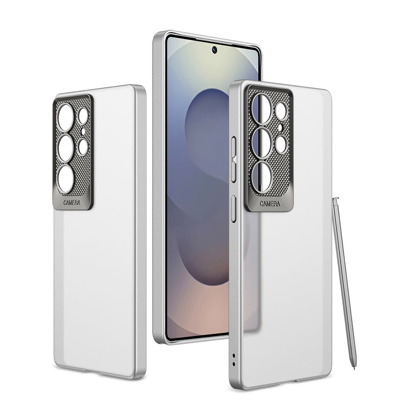 Frosted Translucent Metal Lens Protection Shockproof Case for Galaxy S25 Ultra