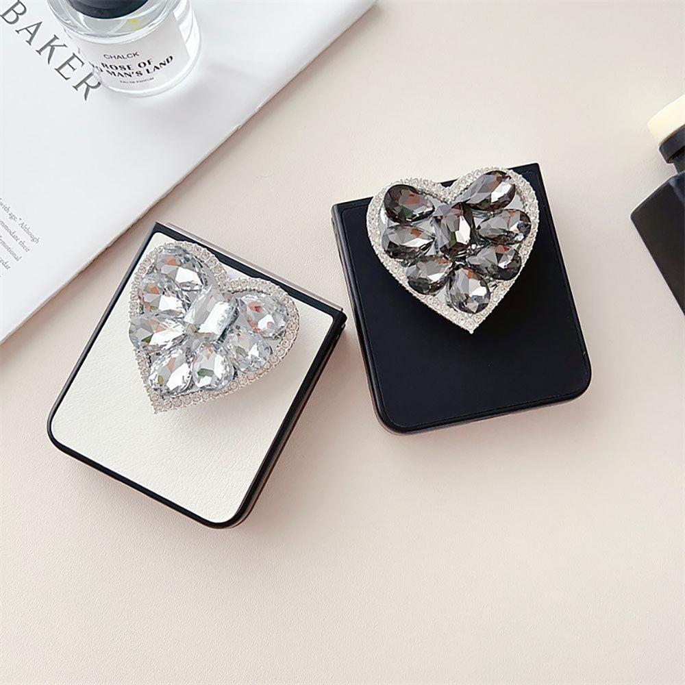 Luxury Heart Bracket PC Phone Case For Samsung Galaxy Z Flip3 Flip4 5G