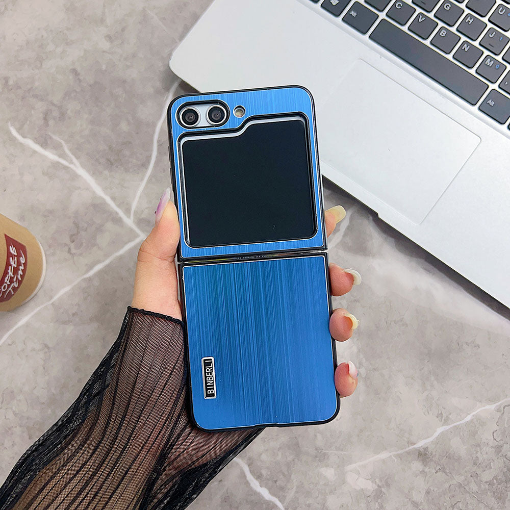 Ultra Thin Brushed Metal Phone Case For Samsung Galaxy Z Flip