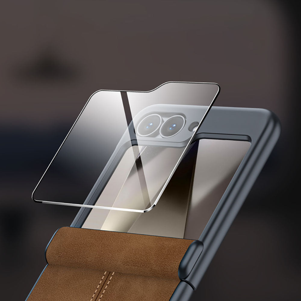 Premium Leather Full Protection Drop Proof Phone Case For Samsung Galaxy Z Flip6 With Screen Protector