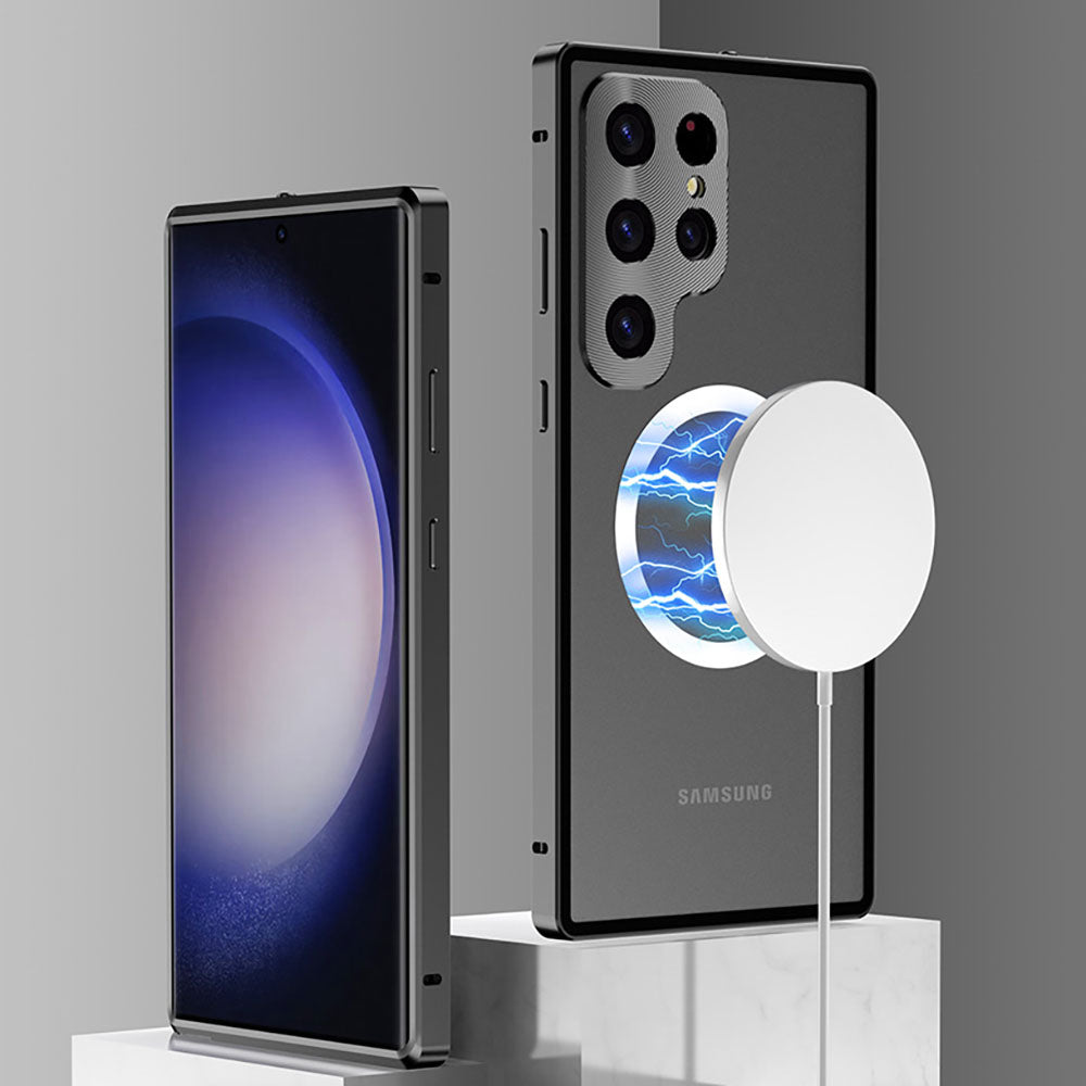 Newest Aluminum Alloy Frame Frosted Back Panel Metal Lens Magnetic Phone Case For Samsung Galaxy S23 Series