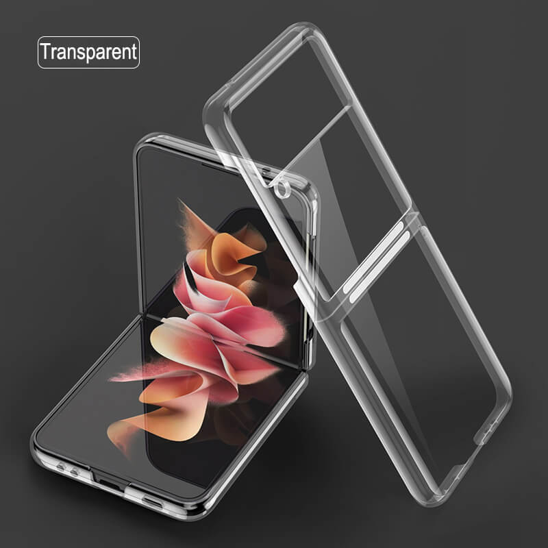 Plating Frame Transparent Back Hard Shockproof Full Protection Cover for Samsung Galaxy Z Flip3 5G - GiftJupiter