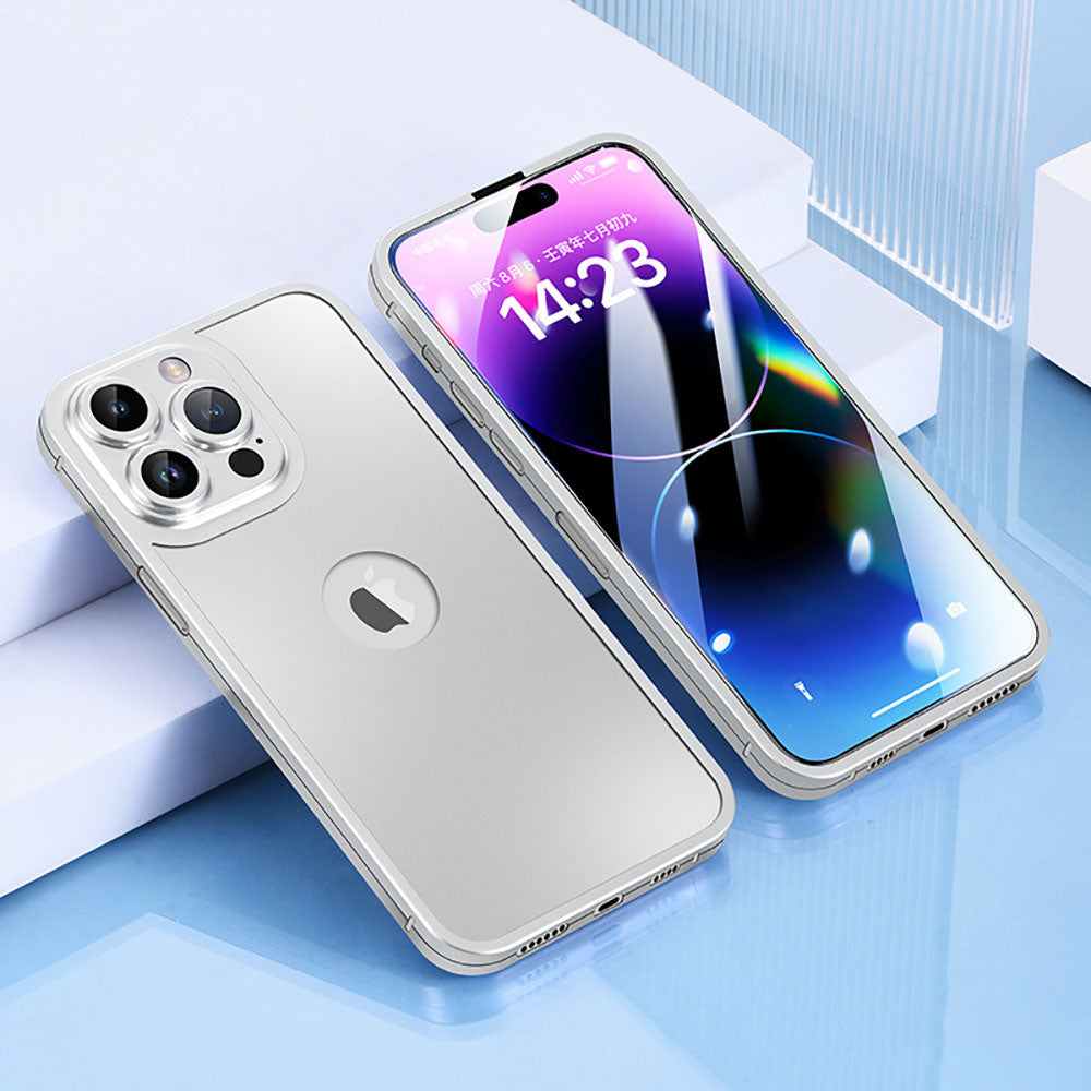 360 Degree Titanium Alloy Comprehensive Protective Integrated Phone Case With Protective Film For iPhone
