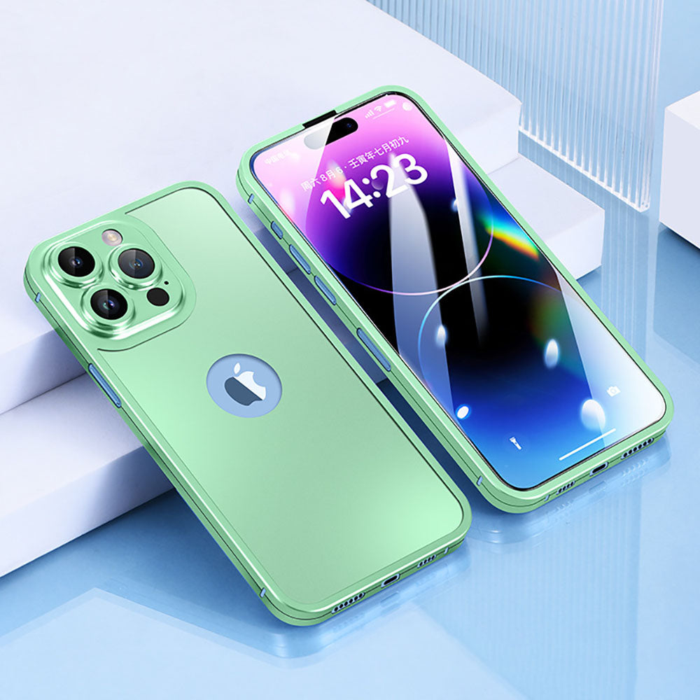 360 Degree Titanium Alloy Comprehensive Protective Integrated Phone Case With Protective Film For iPhone