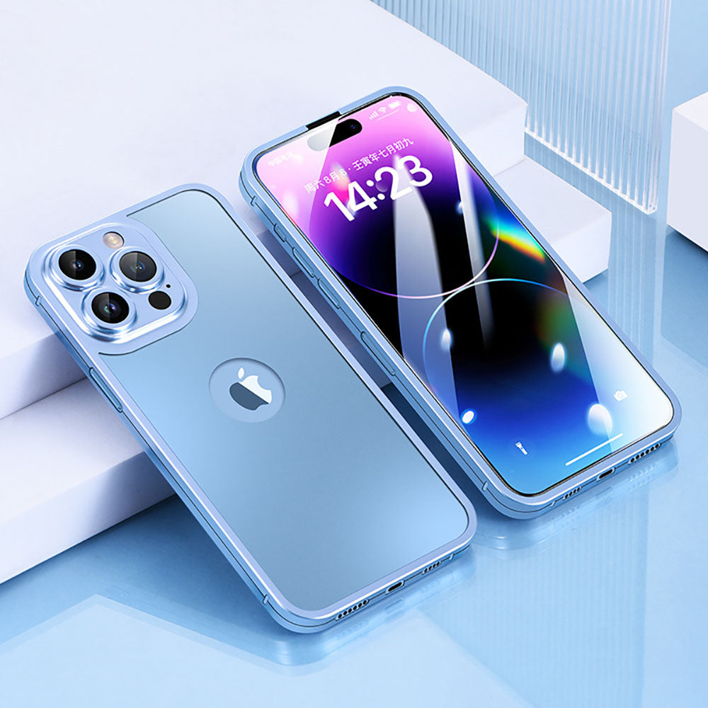 360 Degree Titanium Alloy Comprehensive Protective Integrated Phone Case With Protective Film For iPhone