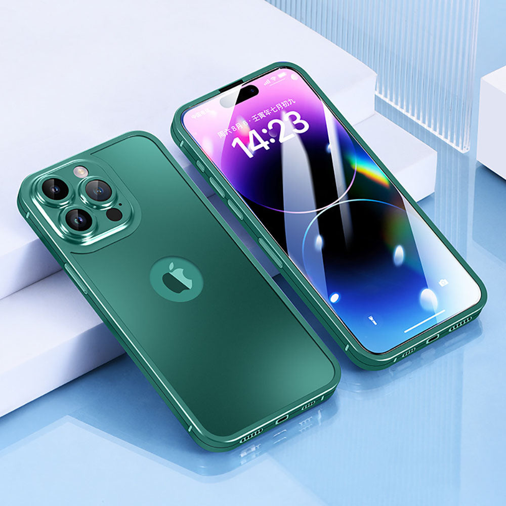 360 Degree Titanium Alloy Comprehensive Protective Integrated Phone Case With Protective Film For iPhone