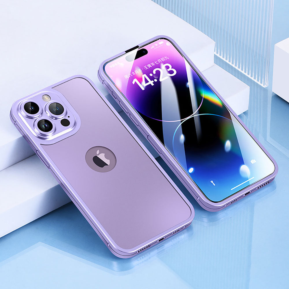 360 Degree Titanium Alloy Comprehensive Protective Integrated Phone Case With Protective Film For iPhone