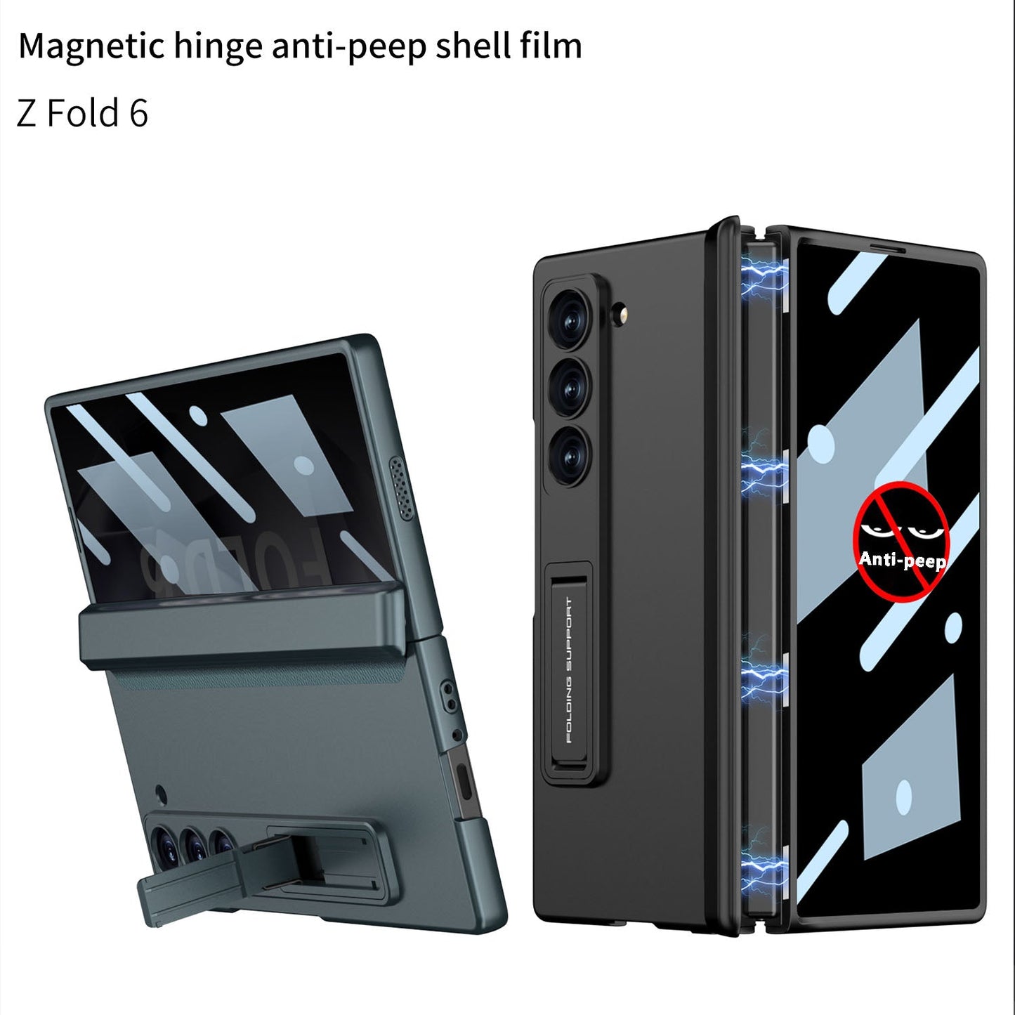 Magnetic Hinge Hidden Bracket All-included Case With Back Screen Protector For Galaxy Z Fold 7/6/5/4/3