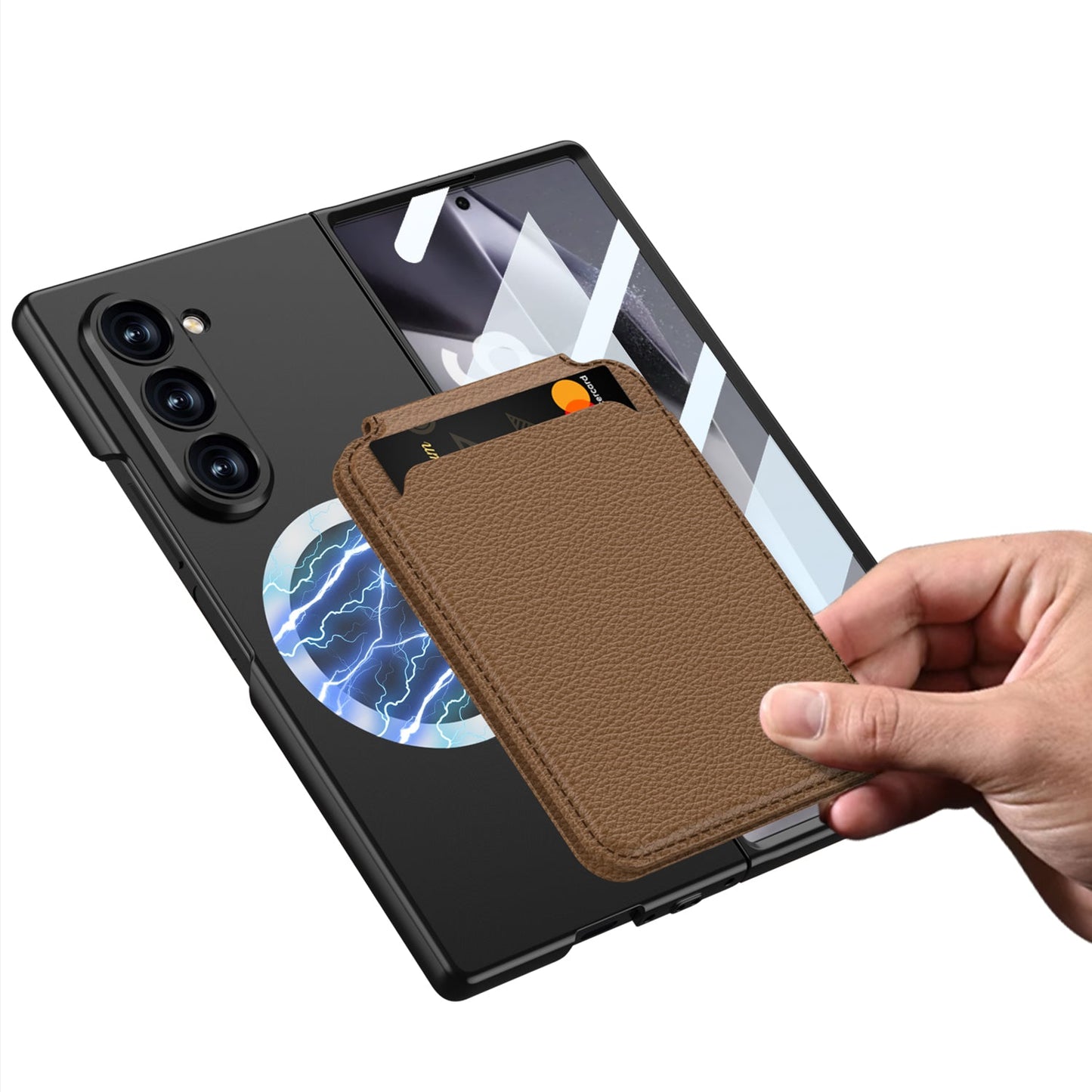 Magnetic Card Holder Shockproof Phone Case With Screen Protector For Galaxy Z Fold 7/6/5/4/3