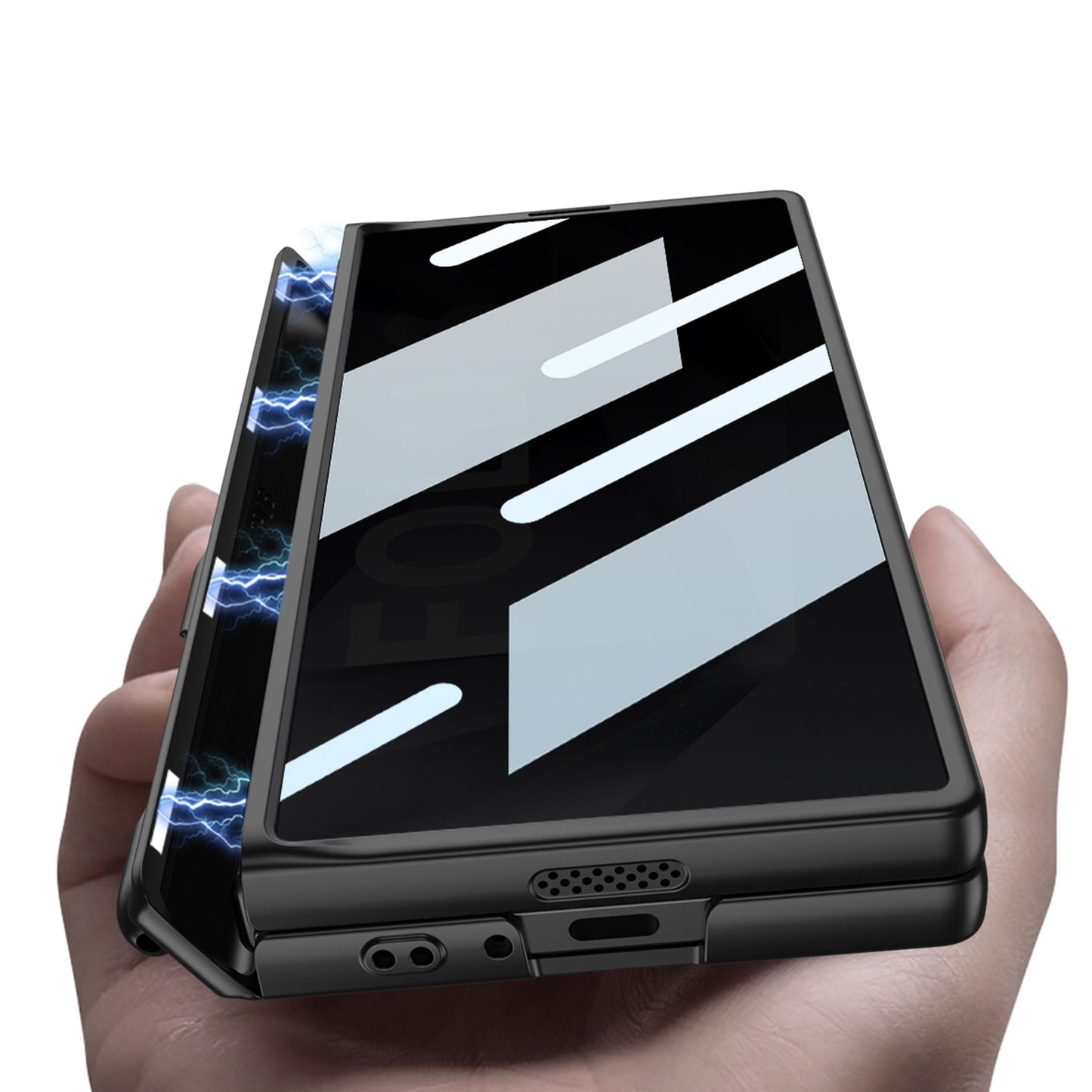 Magnetic Hinge Pen Slot Hidden Bracket All-included Case With Back Screen Protector For Galaxy Z Fold 7/6/5/4/3