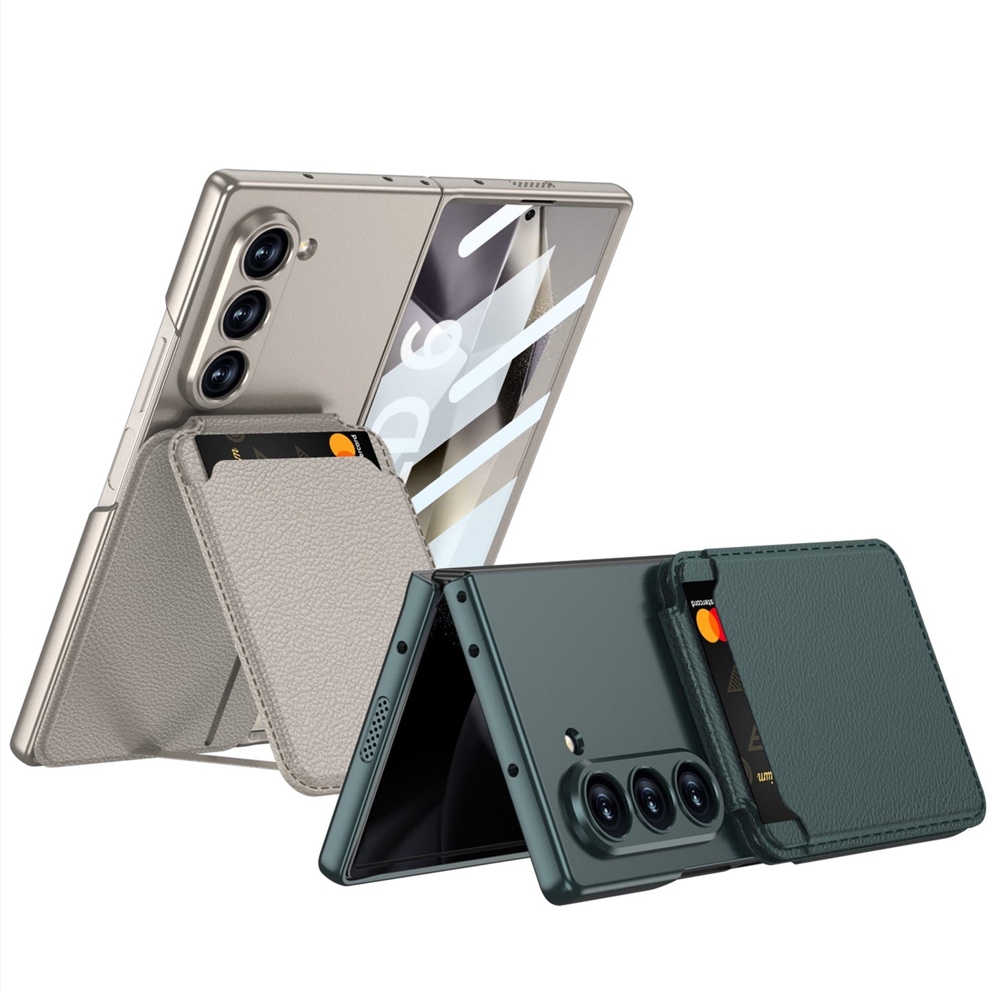 Magnetic Card Holder Shockproof Phone Case With Screen Protector For Galaxy Z Fold 7/6/5/4/3