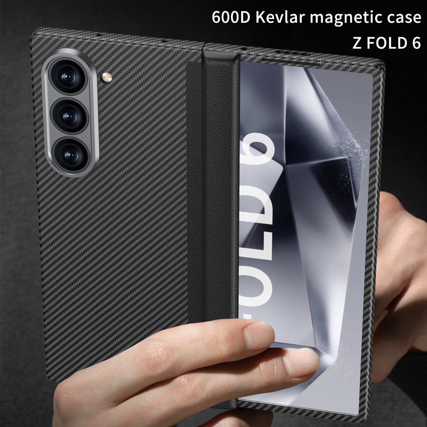 Luxury Magnetic Hinge Carbon Fiber Shockproof Phone Case For Galaxy Z Fold6