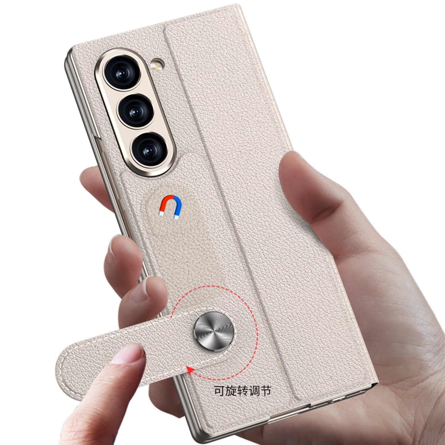 Luxurious Leather Cover Shockproof Phone Case With Screen Protector For Galaxy Z Fold 6/7