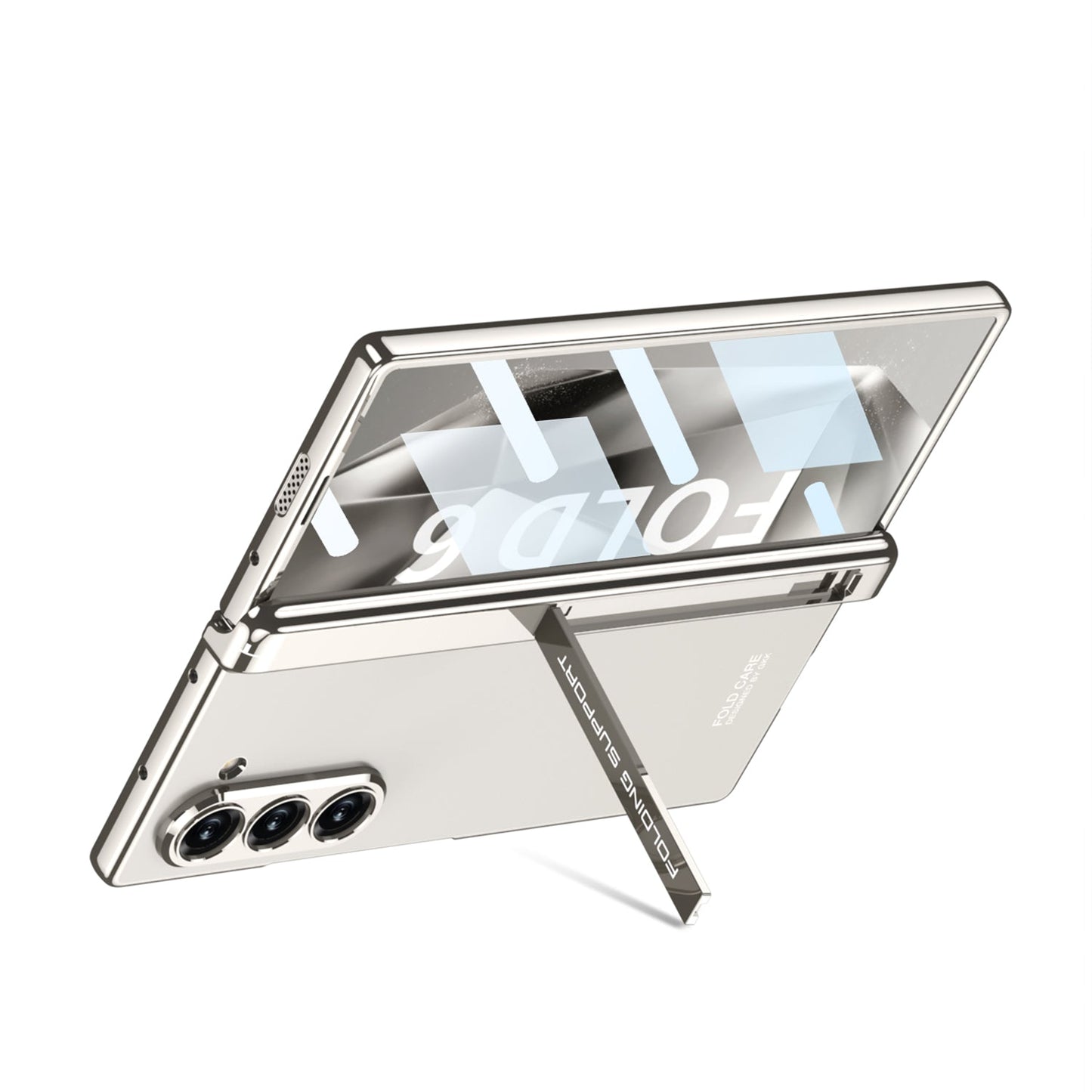 Transparent Magnetic Hinge Bracket Shockproof Phone Case With Screen Protector For Galaxy Z Fold 6/7