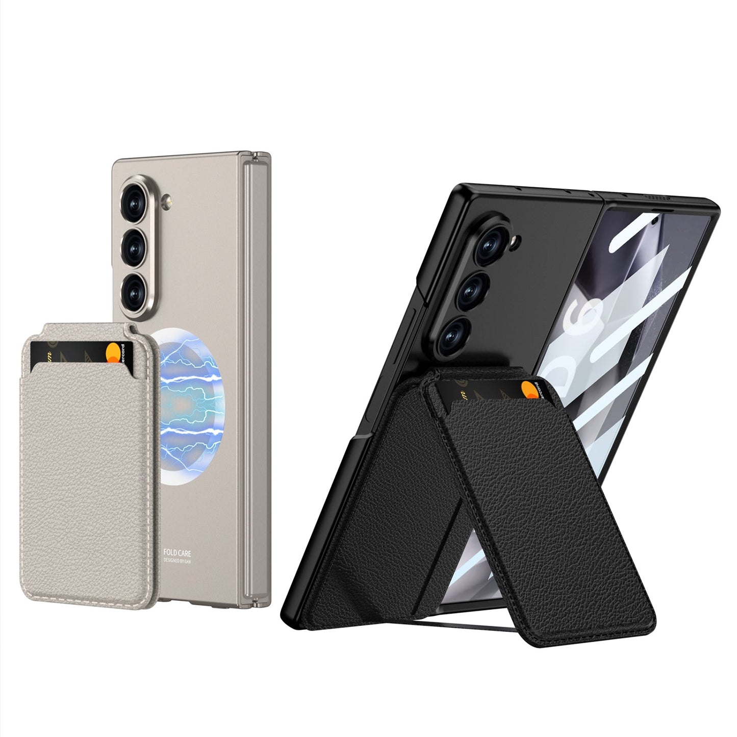 Magnetic Card Holder Shockproof Phone Case With Screen Protector For Galaxy Z Fold 7/6/5/4/3