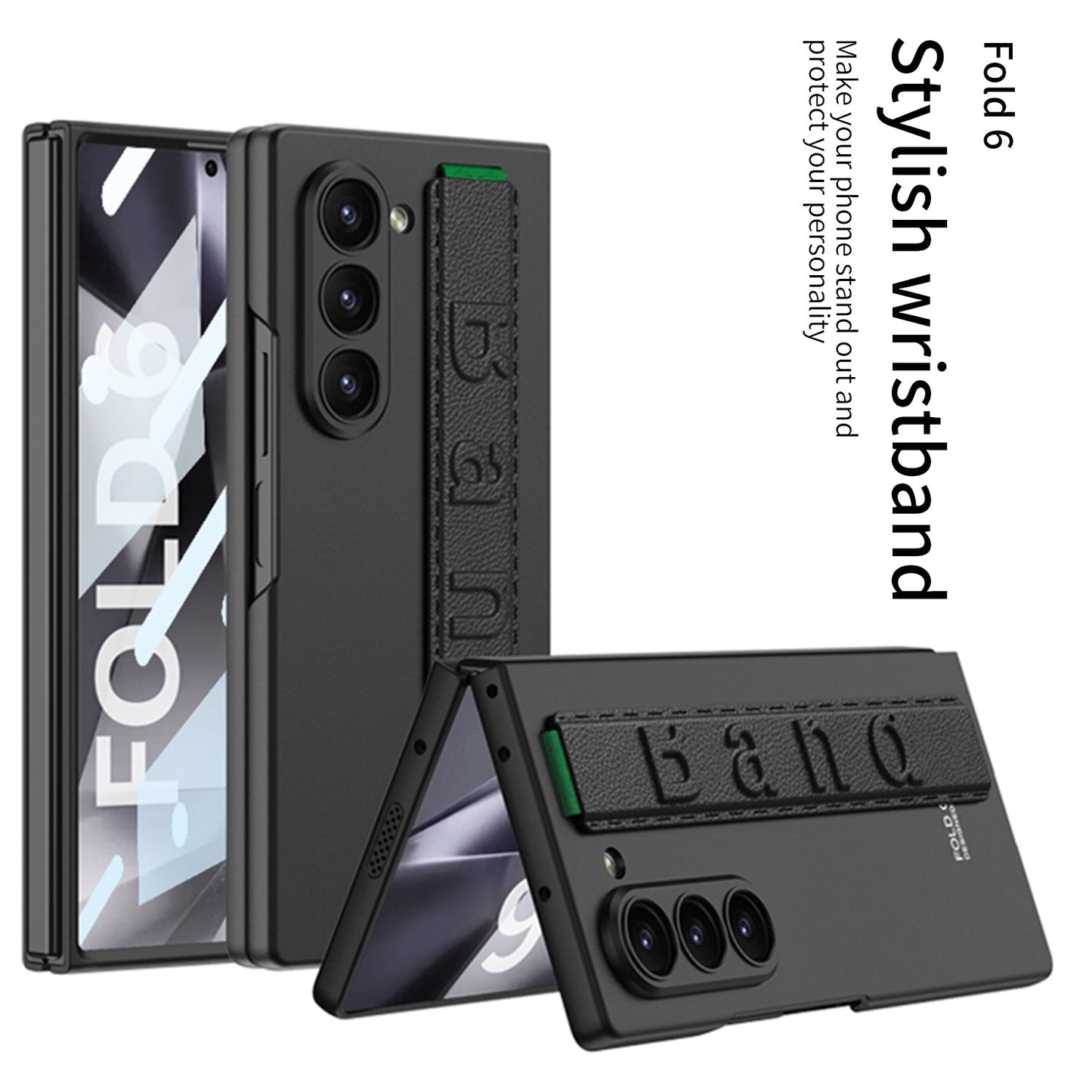 Luxury Wristband Holder Shockproof Phone Case With Back Screen Protector For Galaxy Z Fold 6/7