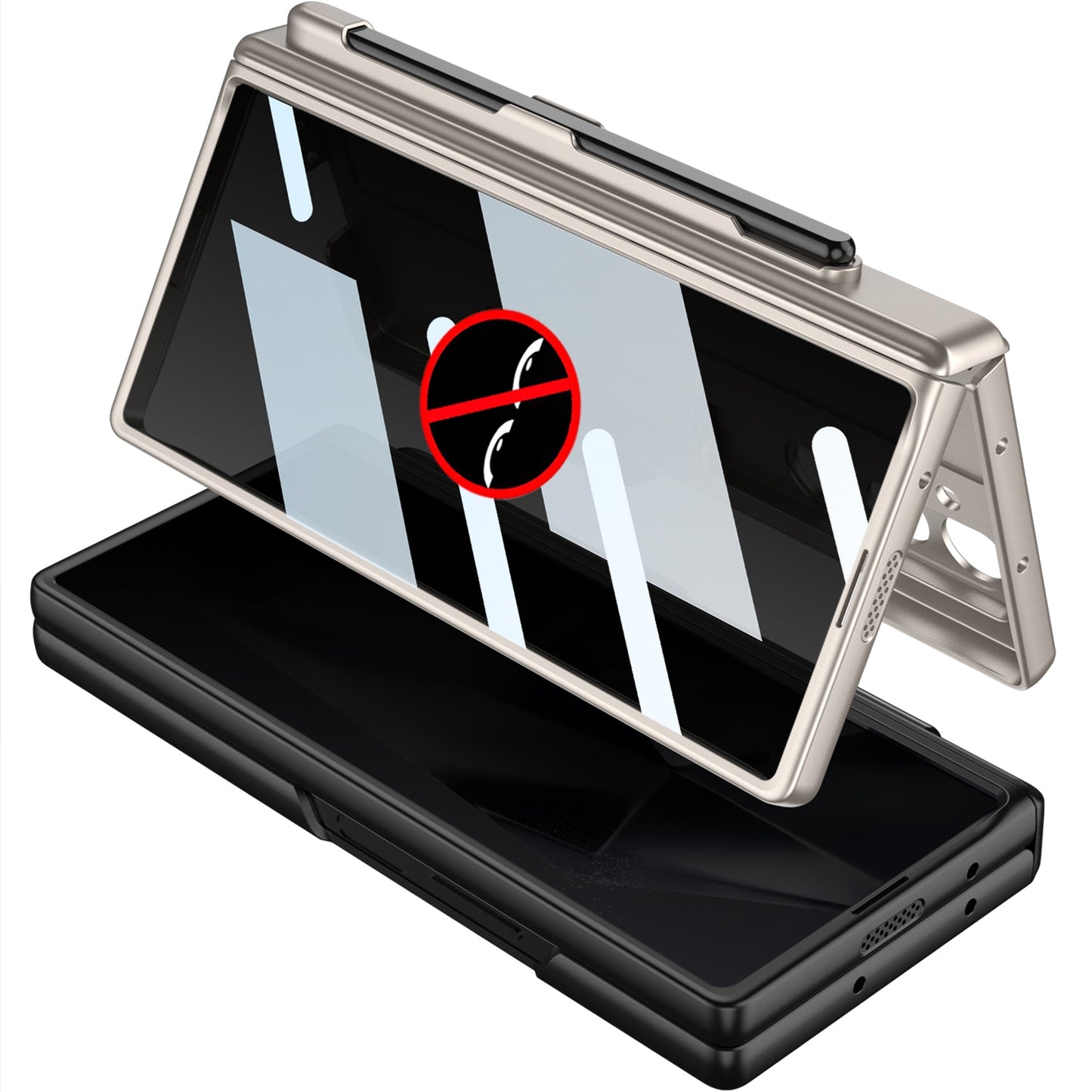 Magnetic Hinge Pen Slot Hidden Bracket All-included Case With Back Screen Protector For Galaxy Z Fold 7/6/5/4/3