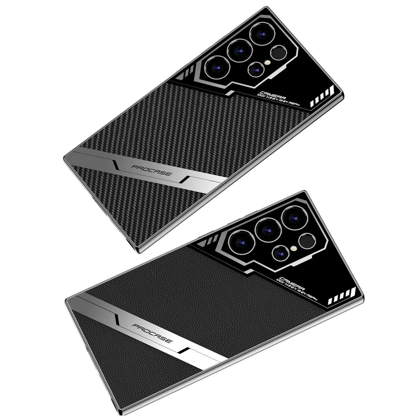 High-End Business Style Electroplated Leather Anti-fall Protective Phone Case For Samsung Galaxy S24 S23 Ultra