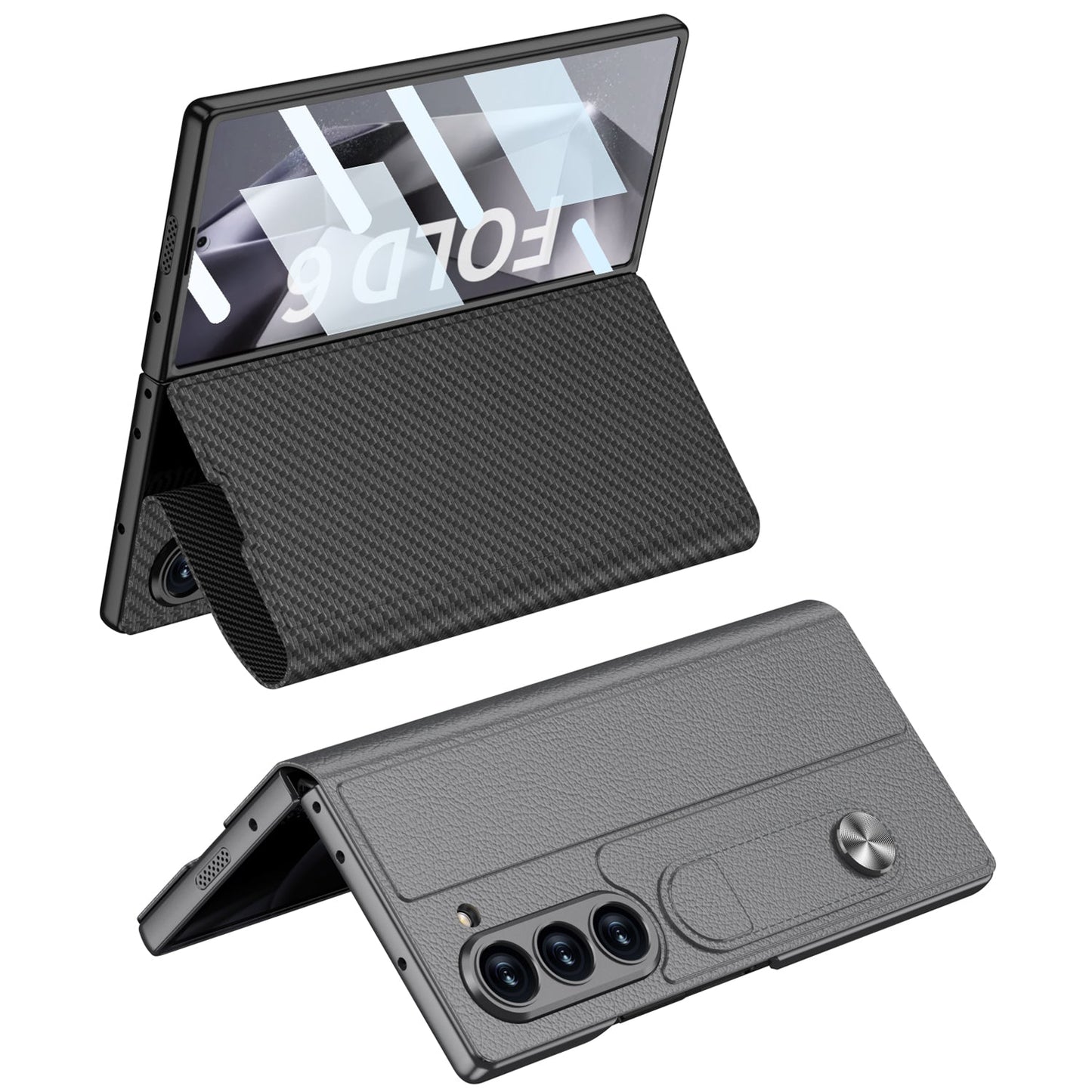 Luxurious Leather Cover Shockproof Phone Case With Screen Protector For Galaxy Z Fold 6/7