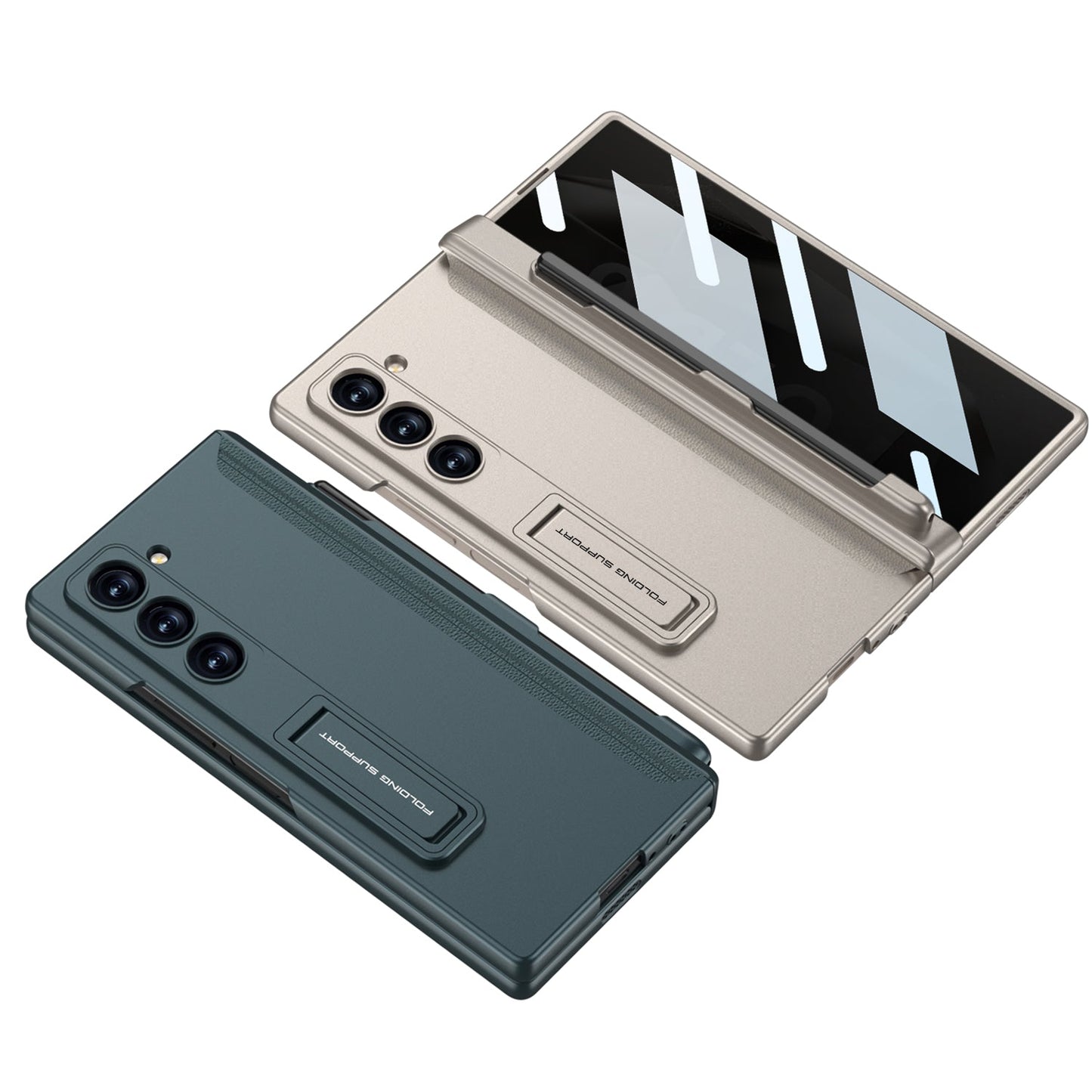 Magnetic Hinge Pen Slot Hidden Bracket All-included Case With Back Screen Protector For Galaxy Z Fold 7/6/5/4/3