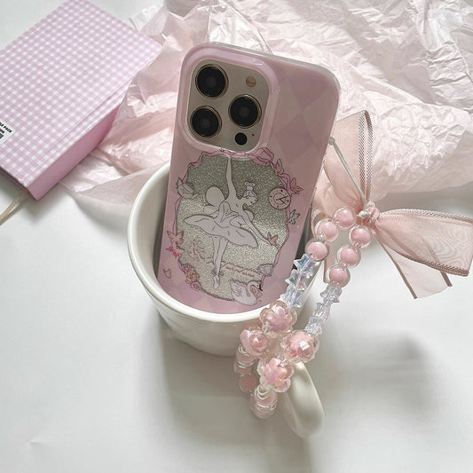 Pink Glitter Ballet Girl Bracelet iPhone Case