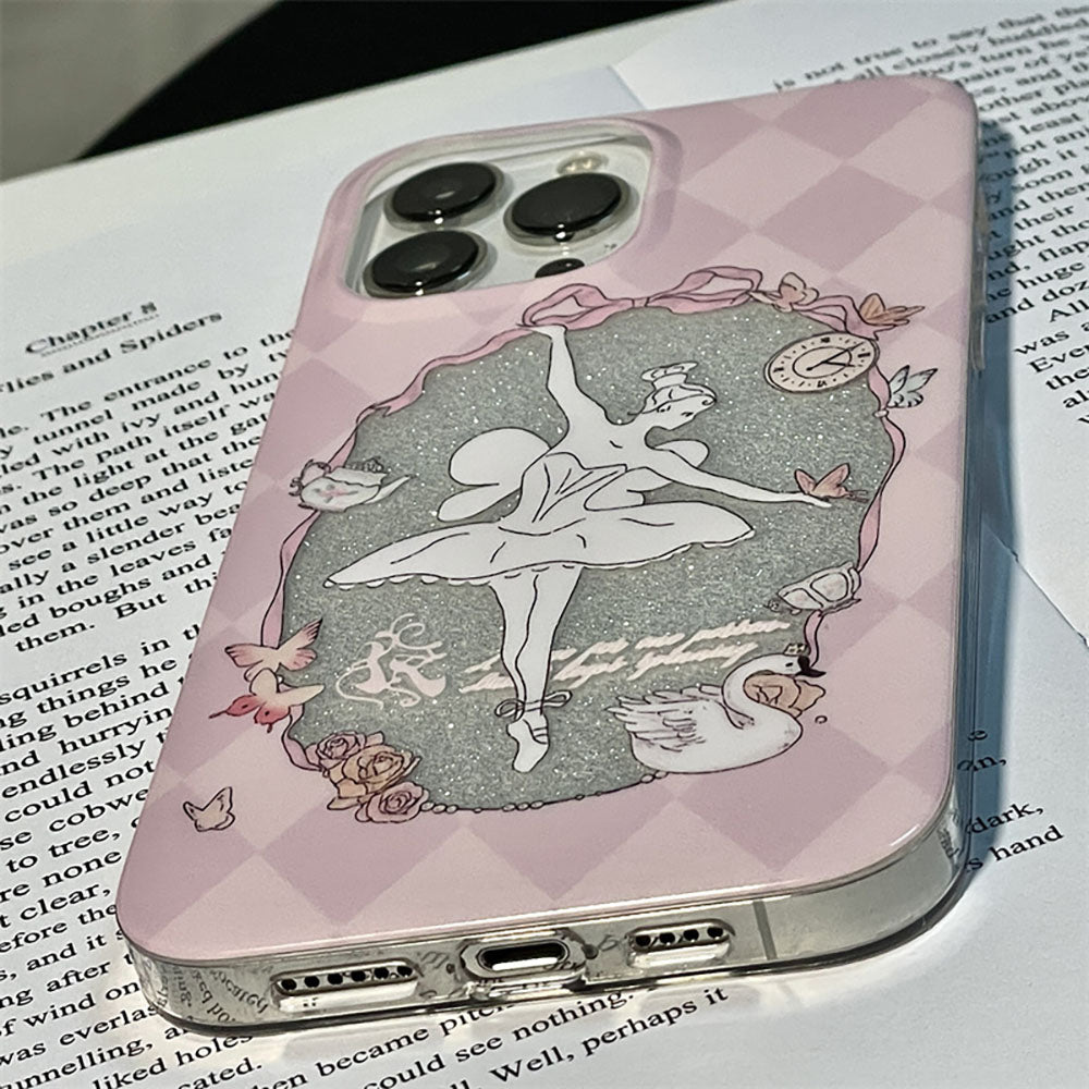 Pink Glitter Ballet Girl Bracelet iPhone Case