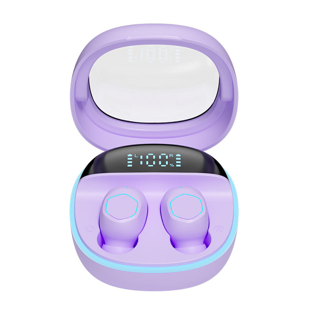 Macaron Transparent Intelligent Digital Display Noise Reduction Long Battery Life Wireless In-Ear Bluetooth Headphones