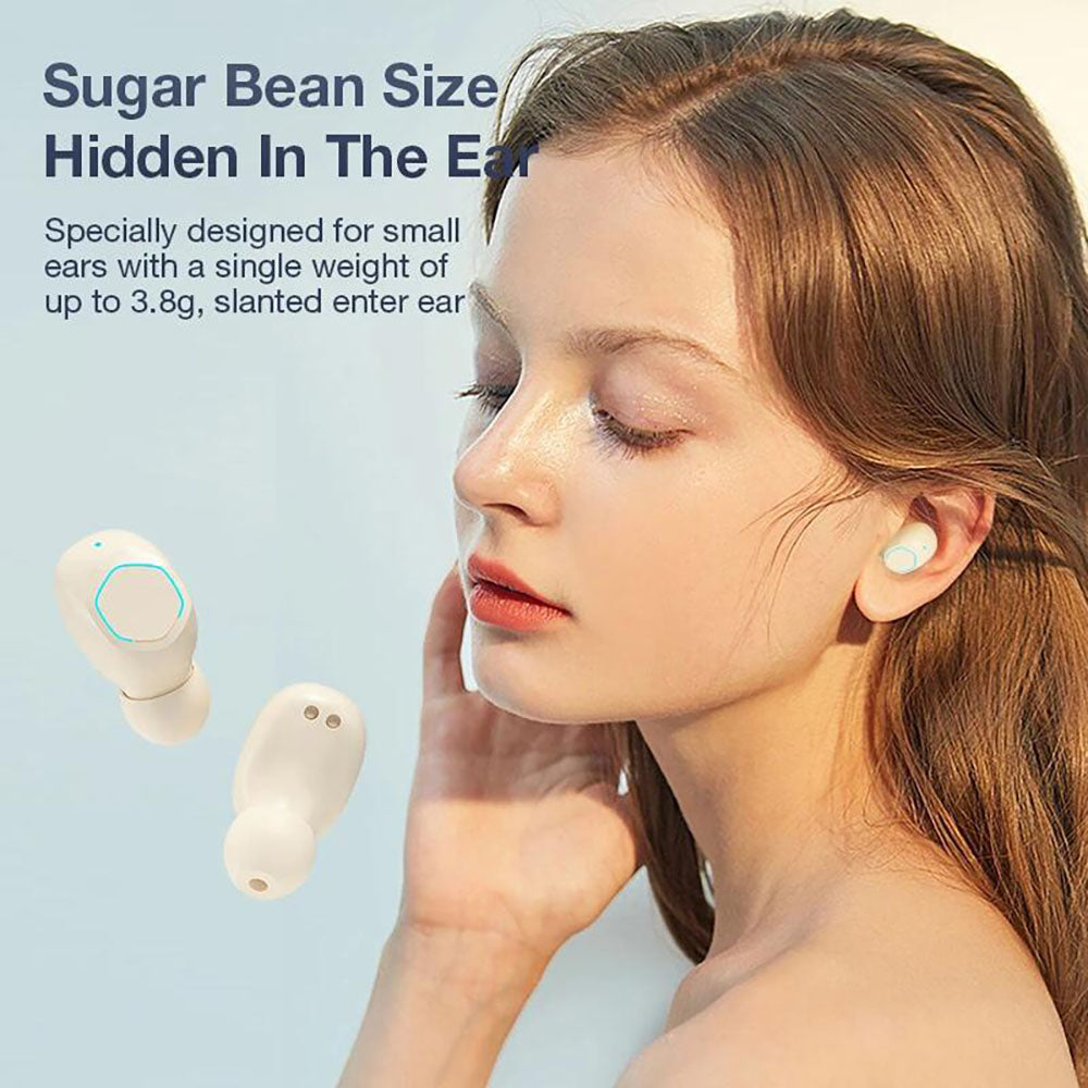 Macaron Transparent Intelligent Digital Display Noise Reduction Long Battery Life Wireless In-Ear Bluetooth Headphones