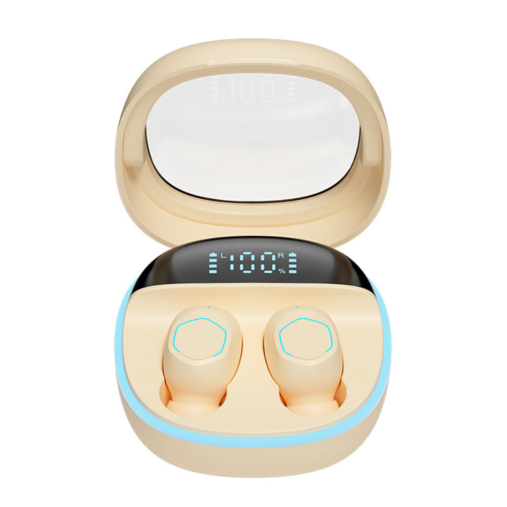 Macaron Transparent Intelligent Digital Display Noise Reduction Long Battery Life Wireless In-Ear Bluetooth Headphones