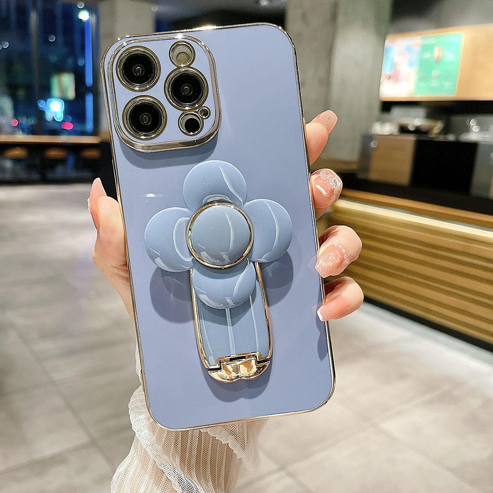 Electroplating Rotating Large Windmill Bracket All-Inclusive Drop-Proof Phone Case For iPhone