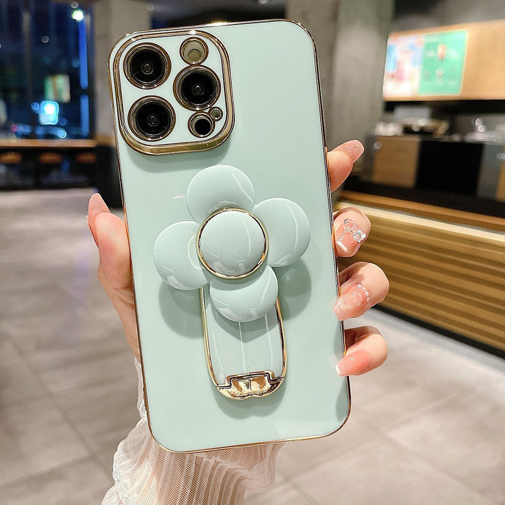 Electroplating Rotating Large Windmill Bracket All-Inclusive Drop-Proof Phone Case For iPhone