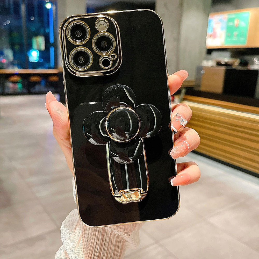 Electroplating Rotating Large Windmill Bracket All-Inclusive Drop-Proof Phone Case For iPhone