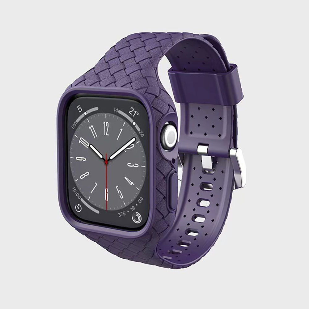Heat Dissipation Magnetic Woven Pattern Tpu iPhone Case With Apple Watch Band