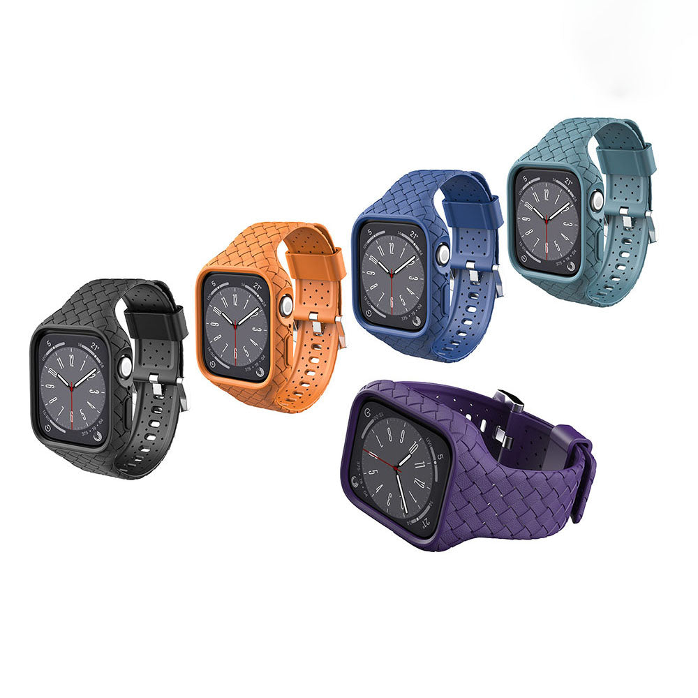 Heat Dissipation Magnetic Woven Pattern Tpu iPhone Case With Apple Watch Band