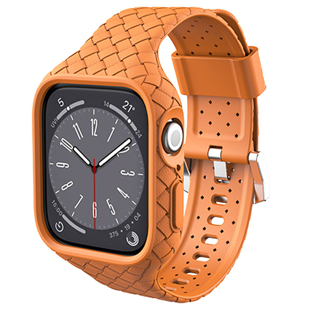 Heat Dissipation Magnetic Woven Pattern Tpu iPhone Case With Apple Watch Band