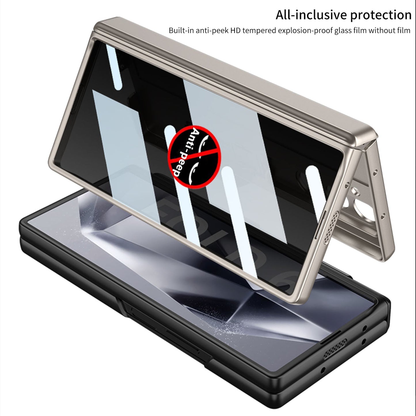 Magnetic Hinge Hidden Bracket All-included Case With Back Screen Protector For Galaxy Z Fold 7/6/5/4/3