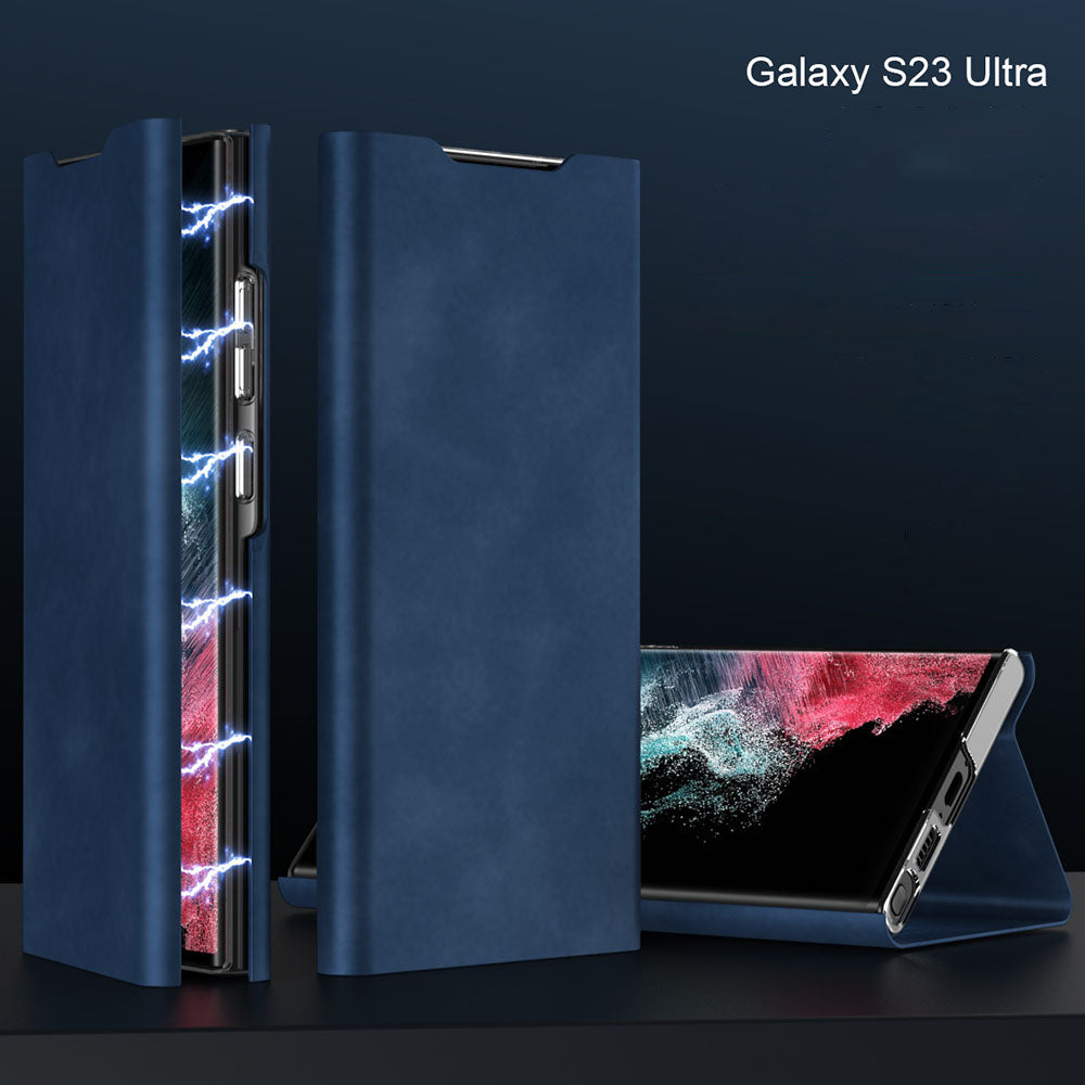 Card Holder Magnetic Anti-Fall Protective Leather Case With Pen Slot Phone Case For Samsung Galaxy - GiftJupiter