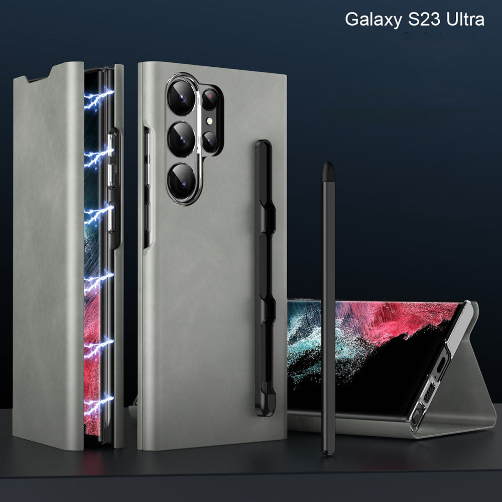 Card Holder Magnetic Anti-Fall Protective Leather Case With Pen Slot Phone Case For Samsung Galaxy - GiftJupiter